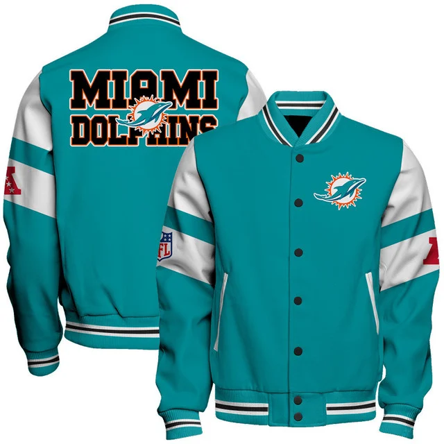 Limited Edition – Customized NFL Miami Dolphins Satin Varsity & Baseball Jacket