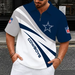 Limited Edition – Customized NFL Dallas Cowboys Quarter-Zip Polo Shirt