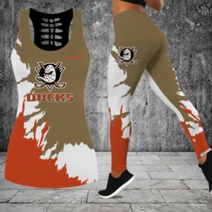Limited Edition – Customized NHL Anaheim Ducks Hollow Tank Top & Leggings Set