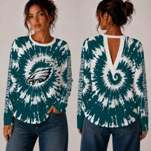 Limited Edition – Customized NFL Philadelphia Eagles Women’s Back V-Cut Long-Sleeve Shirt