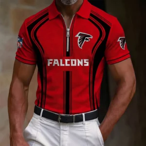 Limited Edition – Customized NFL Atlanta Falcons Zip Polo Shirt