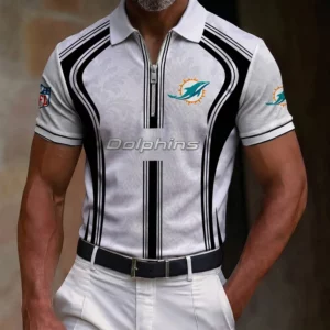 Limited Edition – Customized NFL Miami Dolphins Zip Polo Shirt