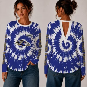 Limited Edition – Customized NFL Baltimore Ravens Women’s Back V-Cut Long-Sleeve Shirt