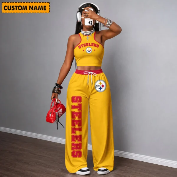 Limited Edition – Customized NFL Pittsburgh Steelers Women’s Crop Top & Long Pants Set