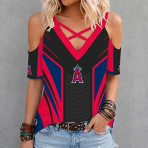 Limited Edition – Customized MLB Los Angeles Angels Criss Cross V-Neck Top
