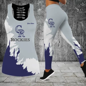 Limited Edition – Customized MLB Colorado Rockies Hollow Tank Top & Leggings Set