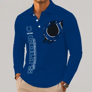 Limited Edition – Customized NFL Indianapolis Colts Long Sleeve Polo Shirt