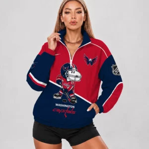 Limited Edition – Customized NHL Washington Capitals V-Neck Zipper Sweatshirt Jacket