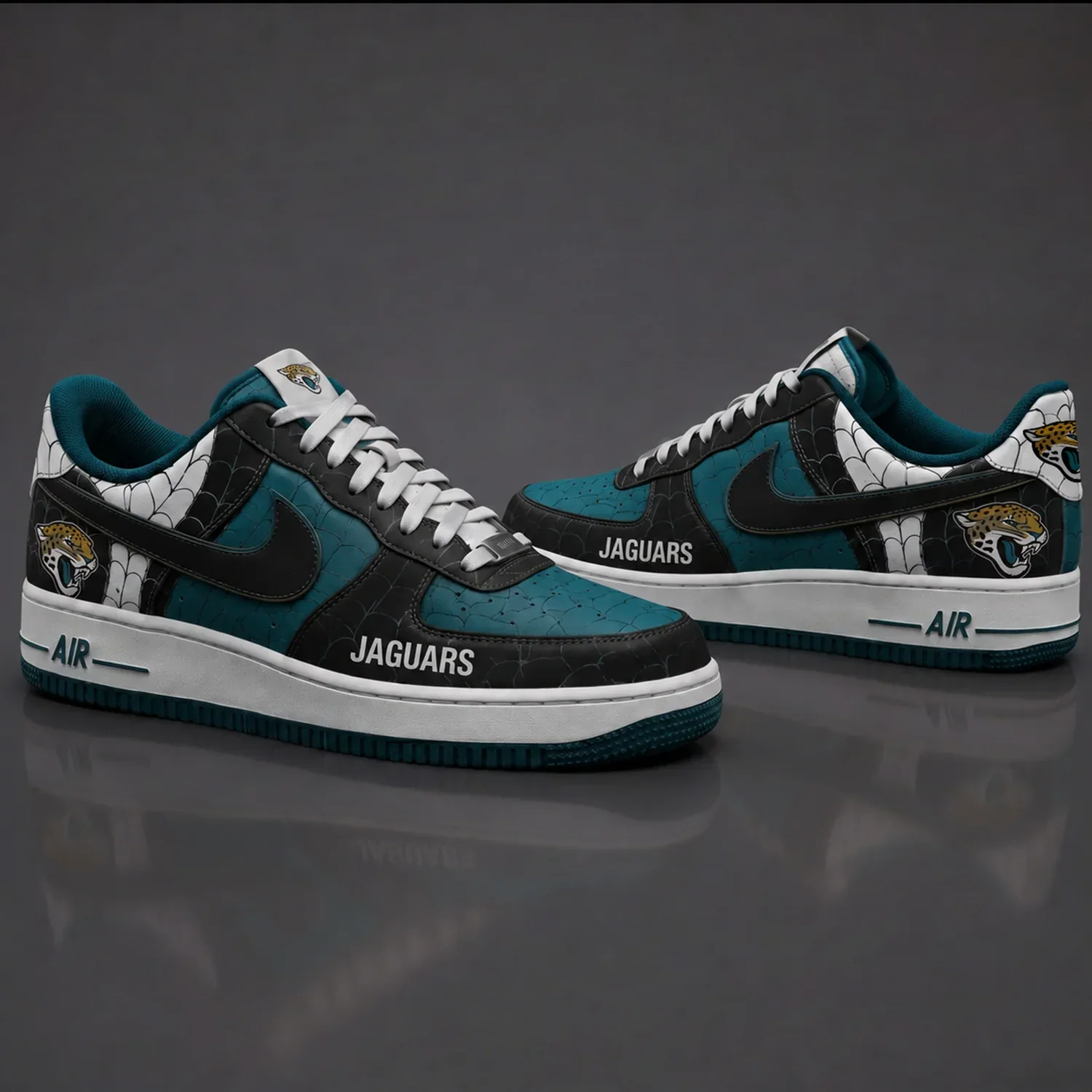 Limited Edition – Customized NFL Jacksonville Jaguars X Spider Air force 1 Shoes