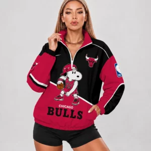 Limited Edition – Customized NBA Chicago Bulls V-Neck Zipper Sweatshirt Jacket