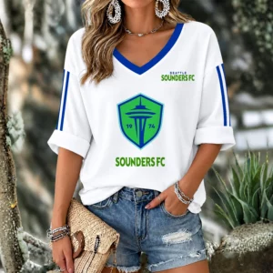 Limited Edition – Customized MLS Seattle Sounders FC Women’s V-Neck Long Sleeve Shirt