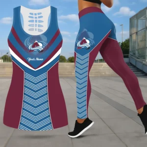 Limited Edition – Customized NHL Colorado Avalanche Leggings & Hollow Tank Top Set