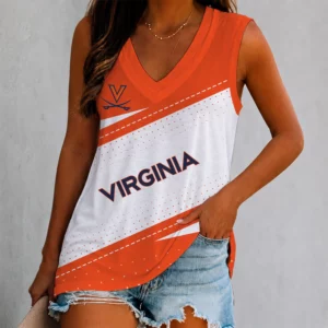 Limited Edition – Customized NCAA Virginia Cavaliers Women’s V-Neck Tank Top