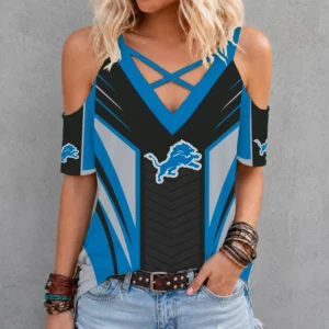 Limited Edition – Customized NFL Detroit Lions Criss Cross V-Neck Top