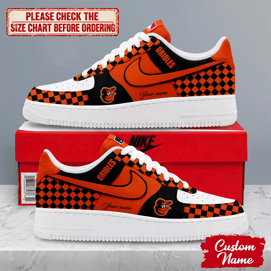 Limited Edition – Customized MLB Baltimore Orioles Af1 Shoes