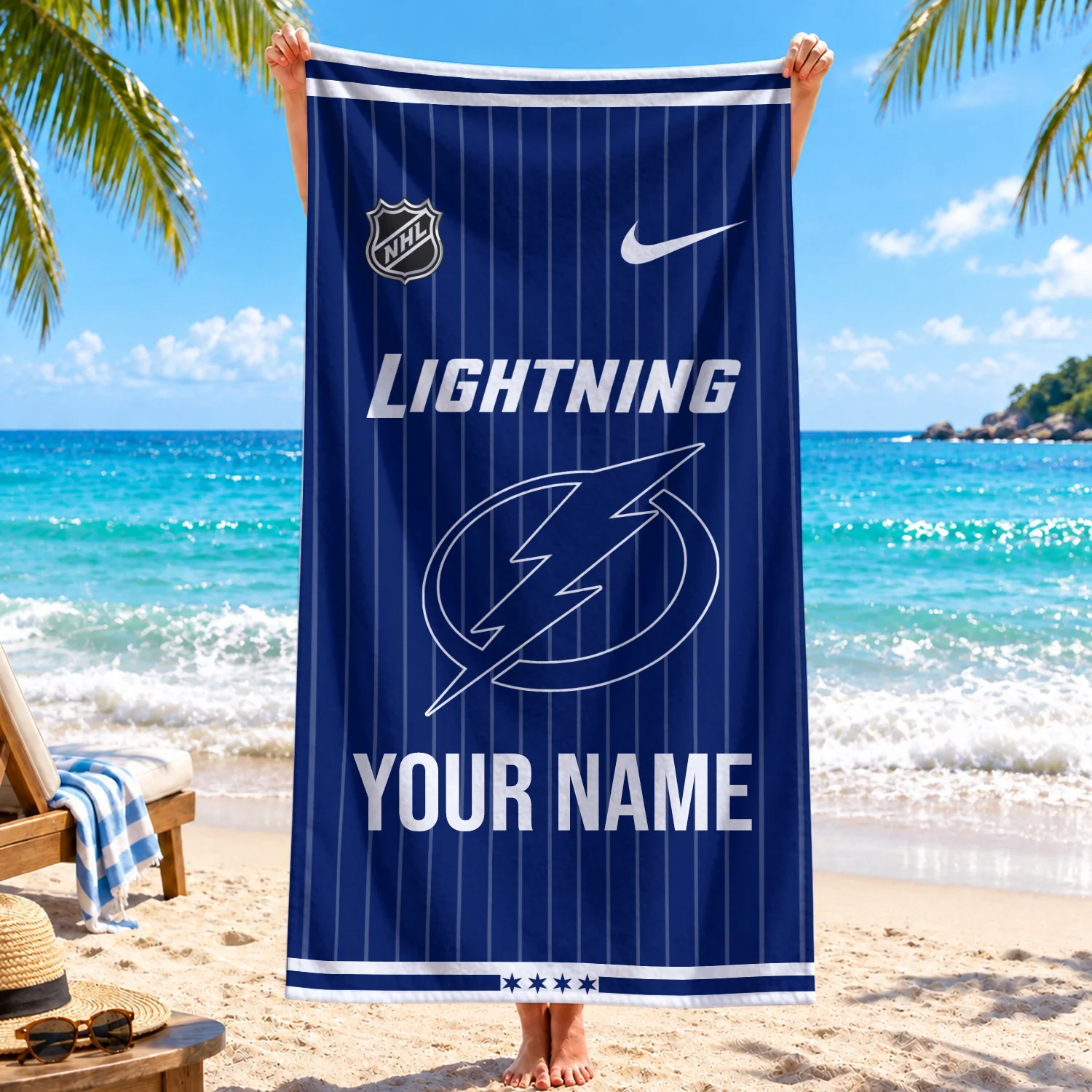 Limited Edition – Customized NHL Tampa Bay Lightning Beach Towel