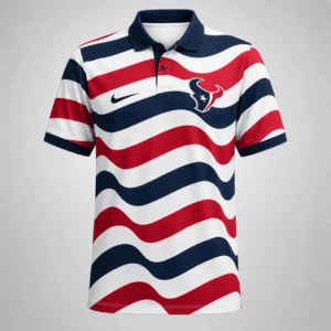 Limited Edition – Customized NFL Houston Texans Striped Polo Shirt