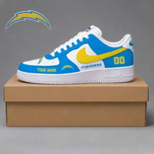 Limited Edition – Customized NFL Los Angeles Chargers Af1 Shoes