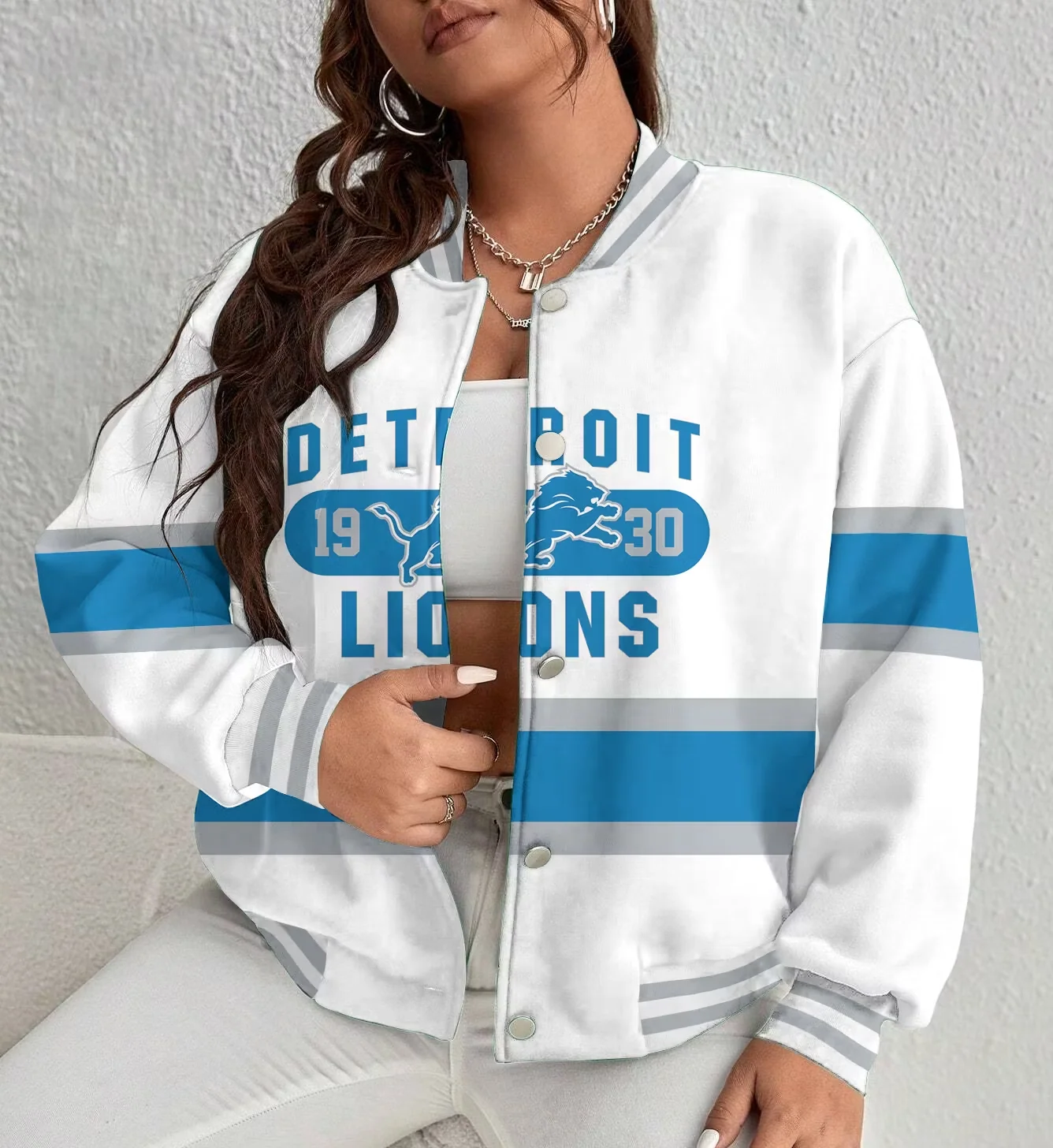 Limited Edition – Customized NFL Detroit Lions Satin Varsity & Baseball Jacket