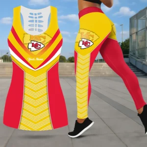 Limited Edition – Customized NFL Kansas City Chiefs Leggings & Hollow Tank Top Set