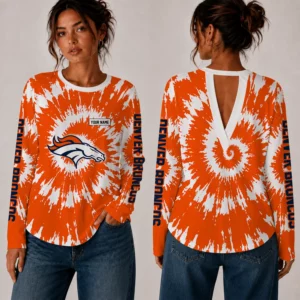 Limited Edition – Customized NFL Denver Broncos Women’s Back V-Cut Long-Sleeve Shirt