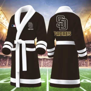 Limited Edition – Customized MLB San Diego Padres Multicolor Fleece Bathrobe