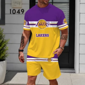 Limited Edition – Customized NBA Los Angeles Lakers Unisex T-Shirt & Shorts Set