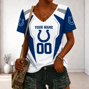 Limited Edition – Customized NFL Indianapolis Colts V-Neck Female Shirt