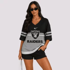 Limited Edition – Customized NFL Las Vegas Raiders Women’s Heart V-Neck Long Sleeve Shirt