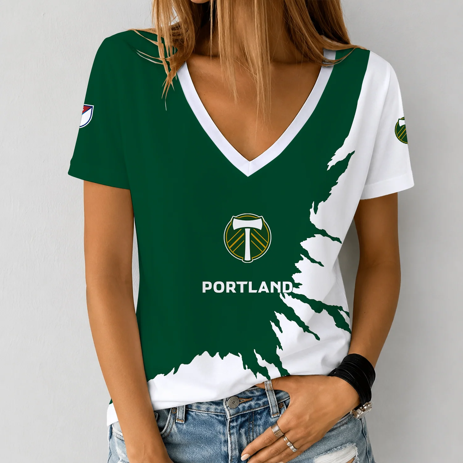 Limited Edition – Customized MLS Portland Timbers V-Neck Female Shirt