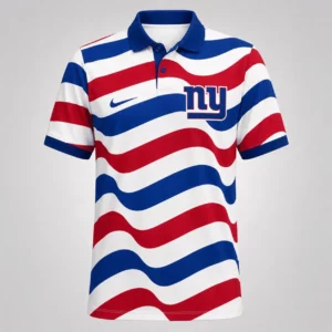 Limited Edition – Customized NFL New York Giants Striped Polo Shirt