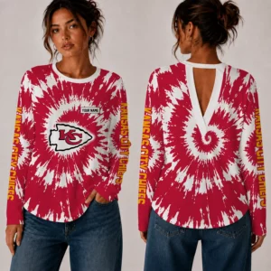 Limited Edition – Customized NFL Kansas City Chiefs Women’s Back V-Cut Long-Sleeve Shirt