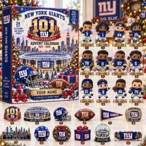 New York Giants 101st Anniversary Advent Calendar 24 Day Acrylic Ornaments Christmas Gift