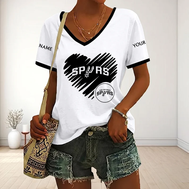 Limited Edition – Customized NBA San Antonio Spurs V-Neck Female Shirt