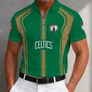 Limited Edition – Customized NBA Boston Celtics Zip Polo Shirt
