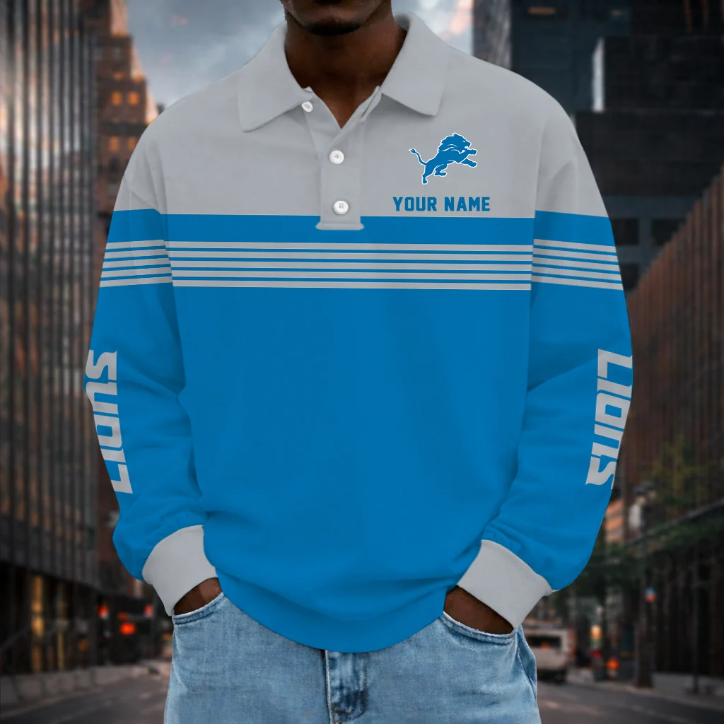 Limited Edition – Customized NFL Detroit Lions Long Sleeve Polo Shirt