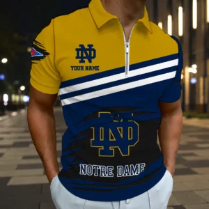 Limited Edition – Customized NCAA Notre Dame Fighting Irish Zip Polo Shirt