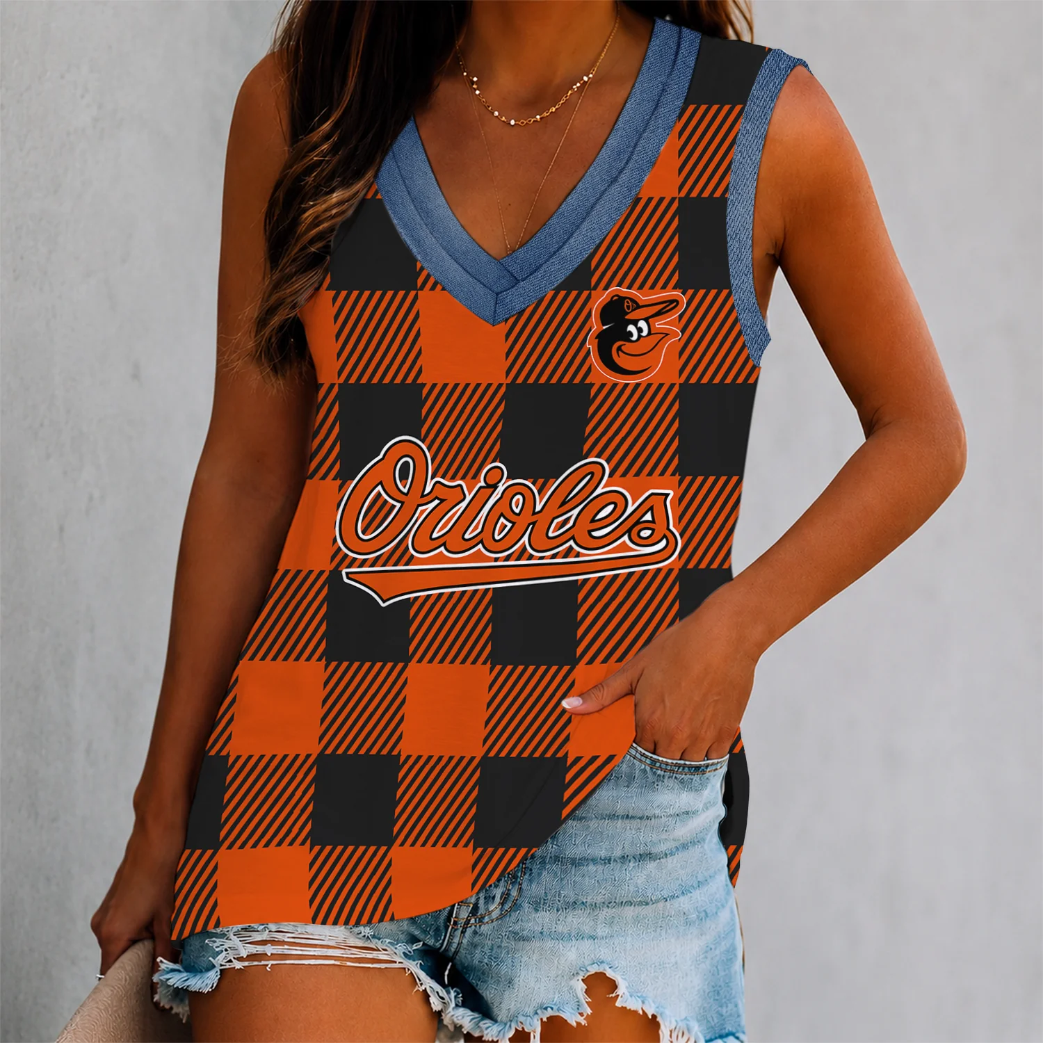 Limited Edition – Customized MLB Baltimore Orioles Women’s V-Neck Tank Top