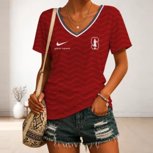 Limited Edition – Customized NCAA Stanford Cardinal V-Neck Female Shirt