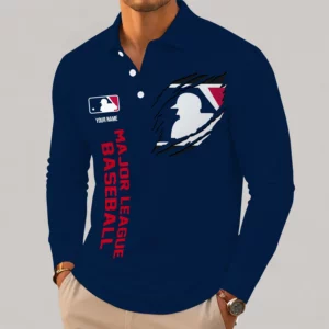 Limited Edition – Customized MLB Major League Baseball Men’s Long Sleeve Polo