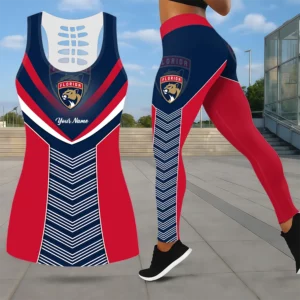 Limited Edition – Customized NHL Florida Panthers Leggings & Hollow Tank Top Set