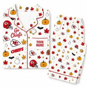 Limited Edition – Customized NFL Kansas City Chiefs Halloween Long Pajamas Set