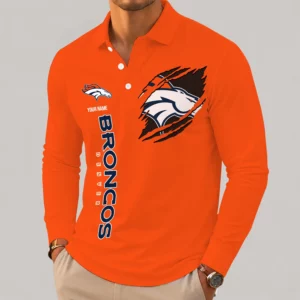 Limited Edition – Customized NFL Denver Broncos Long Sleeve Polo Shirt