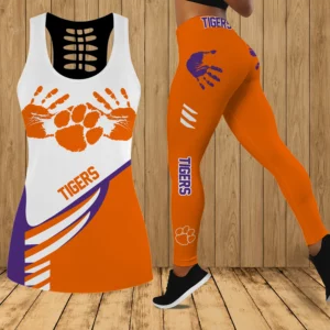 Limited Edition – Customized NCAA Clemson Tigers Hollow Tank Top & Leggings Set