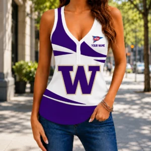 Limited Edition – Customized NCAA Washington Huskies Women’s V-Neck Tank Top