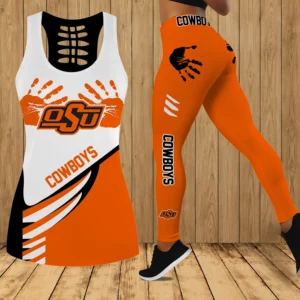 Limited Edition – Customized NCAA Oklahoma State Cowboys Hollow Tank Top & Leggings Set