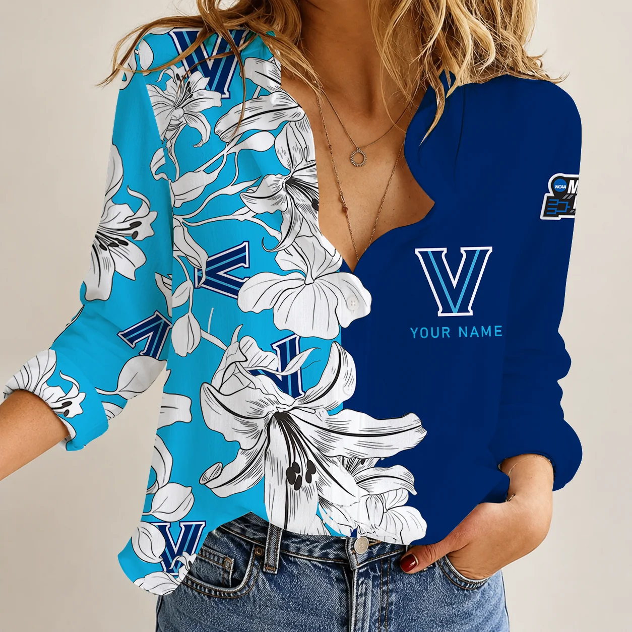 Limited Edition – Customized NCAA Villanova Wildcats Strappy Women Casual Shirt