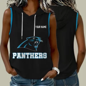 Limited Edition – Customized NFL Carolina Panthers Women’s Sleeveless Hooded Pocket Tank Top