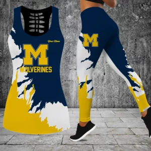 Limited Edition – Customized NCAA Michigan Wolverines Hollow Tank Top & Leggings Set