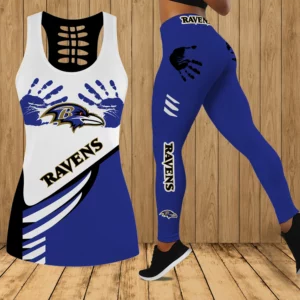 Limited Edition – Customized NFL Baltimore Ravens Hollow Tank Top & Leggings Set
